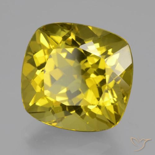 Apatite Doré jaunâtre naturelle Coussin, 13.71 ct, VS
