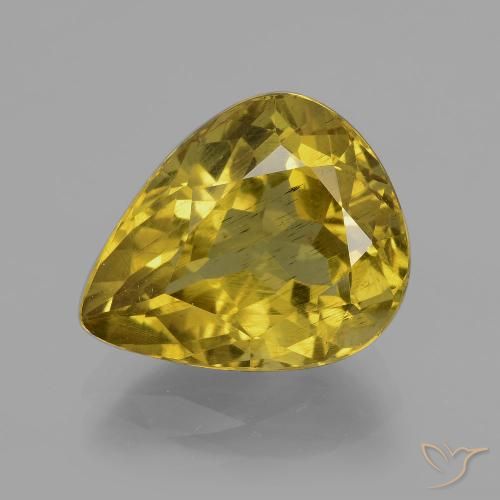 7.56ct Naturel Jaune automnal Apatite, En forme de poire, VS