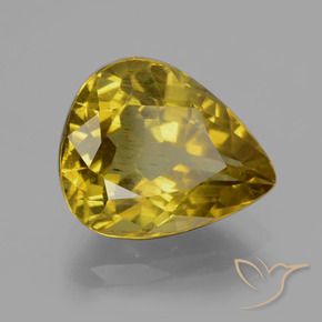 Apatite Jaune automnal naturelle En forme de poire, 7.56 ct, VS
