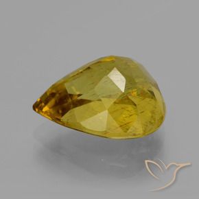 Apatite Jaune automnal naturelle En forme de poire, 7.56 ct, VS