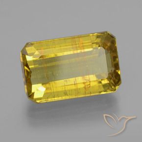 Apatite Jaune automnal naturelle Octogone / coupe Émeraude, 8.59 ct, VS