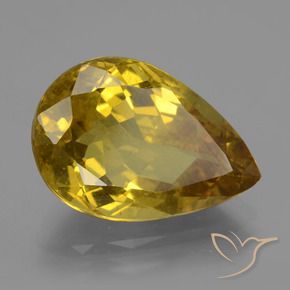 Apatite Doré jaunâtre naturelle En forme de poire, 11.87 ct, VS