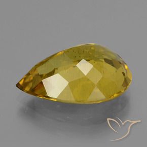 Apatite Doré jaunâtre naturelle En forme de poire, 11.87 ct, VS