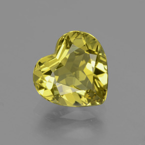Apatite jaune naturelle forme de coeur, 3,20 ct, VVS-VS