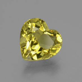 Apatite jaune naturelle forme de coeur, 3,20 ct, VVS-VS