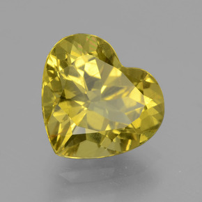Apatite Vert Doré naturelle Forme de coeur, 5.04 ct, VS