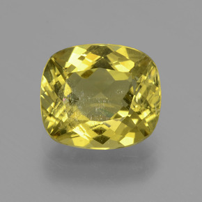 Apatite Jaune foncé naturelle Coupe coussin, 4.28 ct, VS-SI
