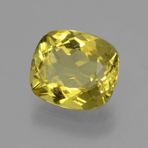 Apatite Jaune foncé naturelle Coupe coussin, 4.28 ct, VS-SI