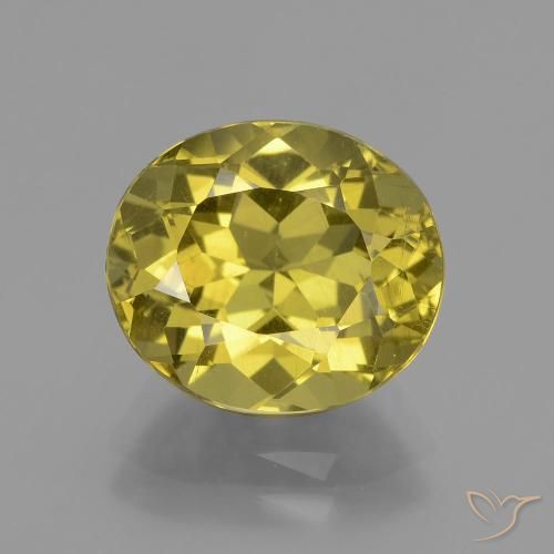 Apatite jaune naturelle coupe ovale, 4,63 ct, VS