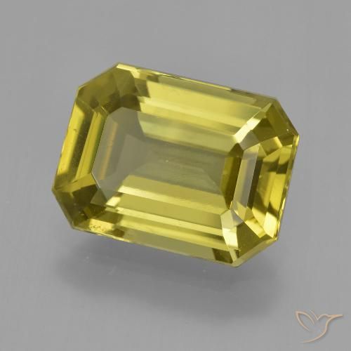 6.37ct Naturel Jaune ananas Apatite, Taille émeraude, VS