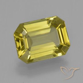 Apatite Jaune ananas naturelle Octogone / coupe Émeraude, 6.37 ct, VS