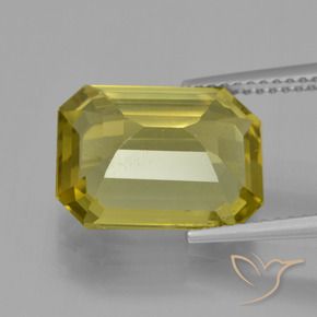 Apatite Jaune ananas naturelle Octogone / coupe Émeraude, 6.37 ct, VS