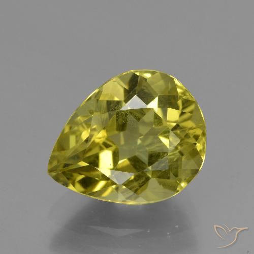 Apatite Jaune terreux naturelle En forme de poire, 3.73 ct, VS