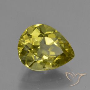 Apatite Jaune terreux naturelle En forme de poire, 3.73 ct, VS