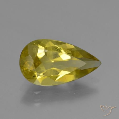 Apatite Jaune moyen naturelle En forme de poire, 3.30 ct, VS-SI