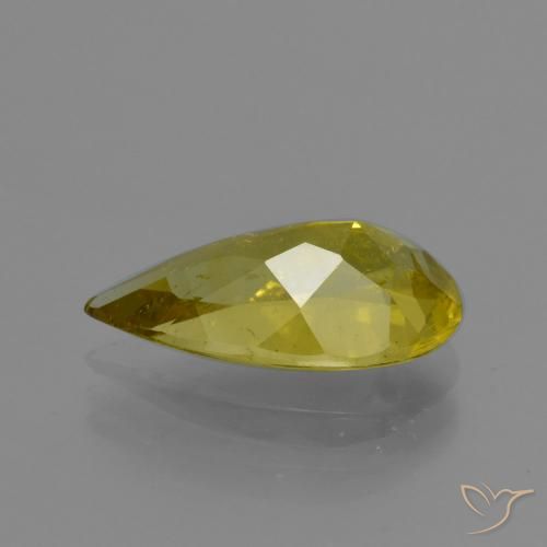Apatite Jaune moyen naturelle En forme de poire, 3.30 ct, VS-SI