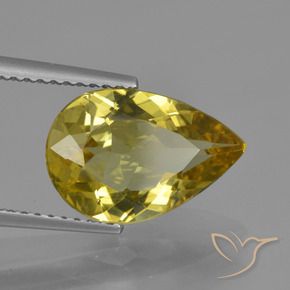 Apatite Jaune Dijon naturelle En forme de poire, 3.32 ct, VS