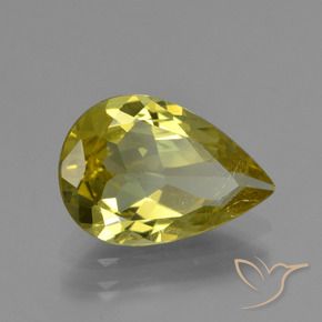 Apatite Jaune moyen naturelle En forme de poire, 3.12 ct, VS-SI