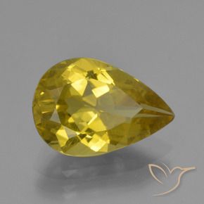 Apatite Jaune automnal naturelle En forme de poire, 3.95 ct, VS