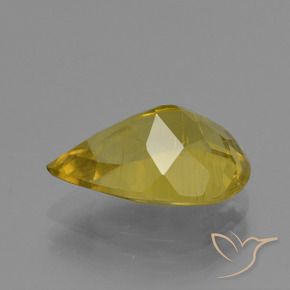 Apatite Jaune automnal naturelle En forme de poire, 3.95 ct, VS