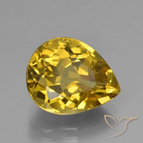 Apatite Orange doré naturelle En forme de poire, 6.72 ct, VS
