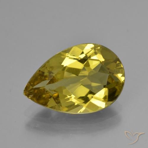 4.60ct Naturel Brun doré vert Apatite, En forme de poire, VS-SI