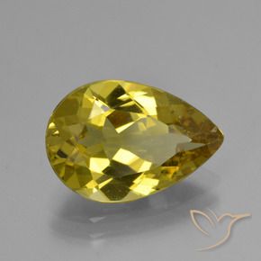 Apatite Brun doré vert naturelle En forme de poire, 4.60 ct, VS-SI