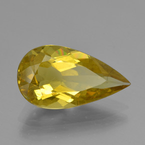 Apatite Jaune doré naturelle En forme de poire, 4.67 ct, VS