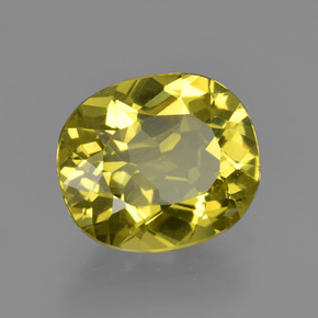 Apatite jaune naturelle coupe ovale, 3,33 ct, VS