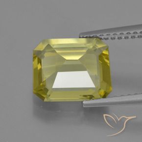Apatite Jaune clair naturelle Octogone / coupe Émeraude, 3.23 ct, VS