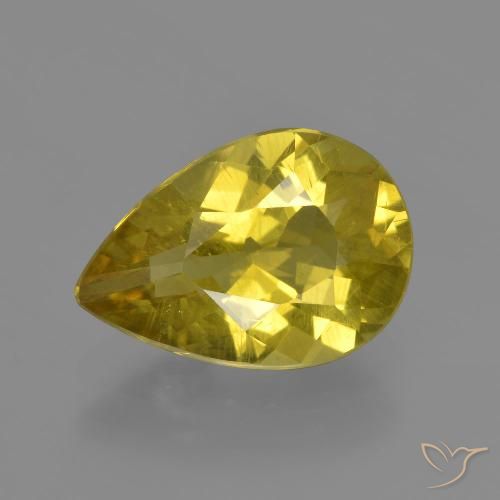 3.46ct Naturel Jaune moyen Apatite, En forme de poire, VS