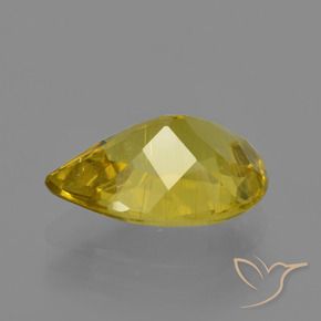 Apatite Jaune moyen naturelle En forme de poire, 3.46 ct, VS
