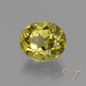 Apatite Jaune foncé naturelle ovale, 2.89 ct, VS