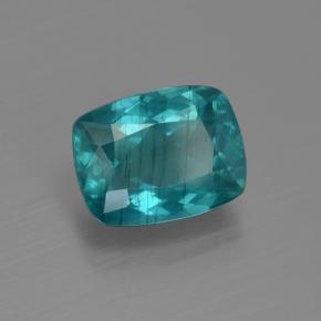 Apatite Vivid Bluish Green naturelle Coupe coussin, 3.61 ct, VS