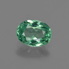 Apatite bleue naturelle coupe ovale, 1,24 ct, VS