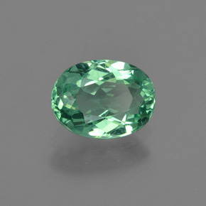 Apatite bleue naturelle coupe ovale, 1,24 ct, VS