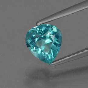 Apatite bleue naturelle en forme de poire, 1,07 ct, VS