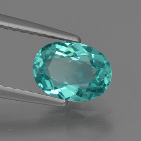 Apatite bleue naturelle coupe ovale, 1,14 ct, VVS-VS