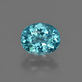 Apatite bleue naturelle coupe ovale, 1,27 ct, VS