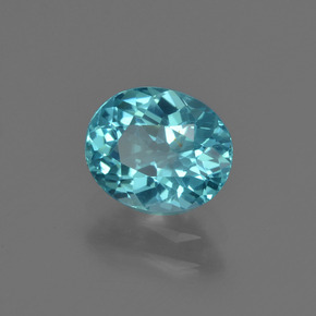Apatite bleue naturelle coupe ovale, 1,27 ct, VS