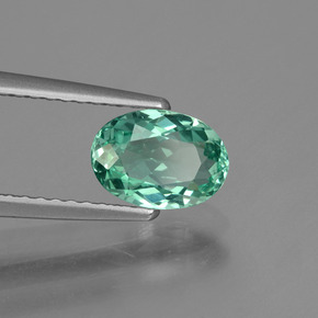 Apatite Bleu vert naturelle Coupe ovale, 1.14 ct, VS