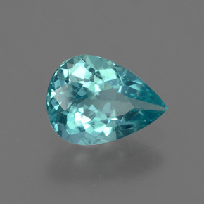 Apatite bleue naturelle en forme de poire, 1,11 ct, VS