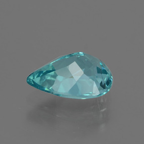Apatite bleue naturelle en forme de poire, 1,11 ct, VS