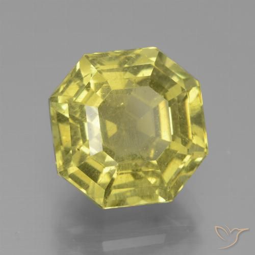 6.61ct Naturel Jaune clair Apatite, Taille émeraude, VS