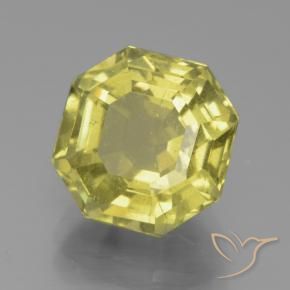 Apatite Jaune clair naturelle Octogone / coupe Émeraude, 6.61 ct, VS