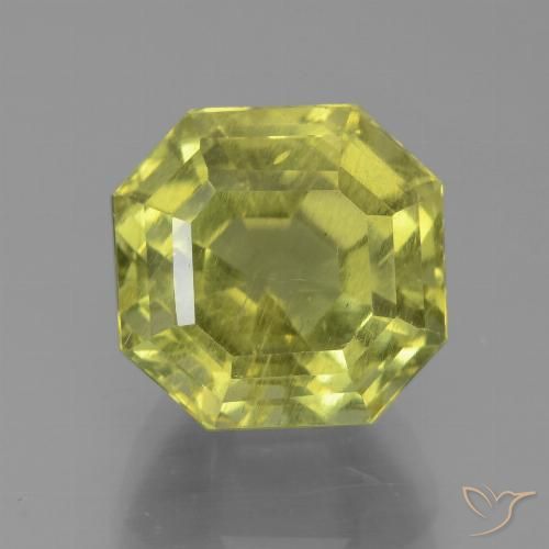 6.95ct Naturel Jaune citron Apatite, Taille émeraude, VS