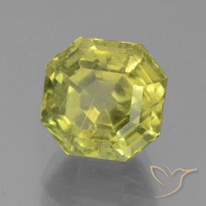 Apatite Jaune citron naturelle Octogone / coupe Émeraude, 6.95 ct, VS