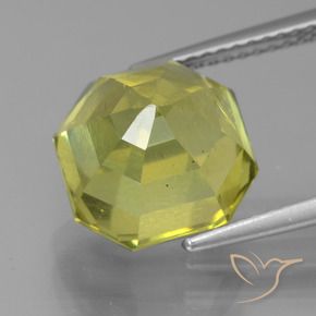 Apatite Jaune citron naturelle Octogone / coupe Émeraude, 6.95 ct, VS