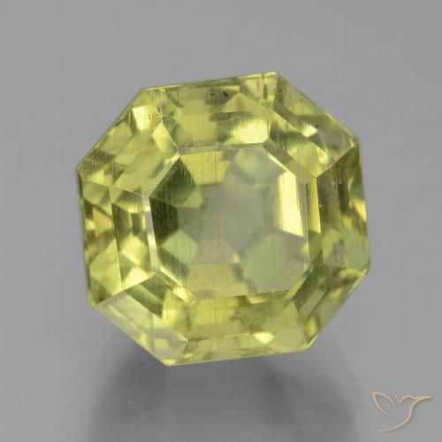 8.29ct Naturel Jaune citron Apatite, Taille émeraude, VS
