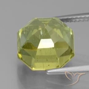 Apatite Jaune citron naturelle Octogone / coupe Émeraude, 8.29 ct, VS